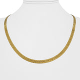 18k Yellow Gold 14g Solid Vintage 4mm Patterned Herringbone Necklace Italy 20"