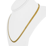 18k Yellow Gold 14g Solid Vintage 4mm Patterned Herringbone Necklace Italy 20"