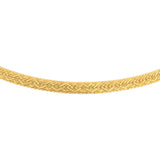 18k Yellow Gold 14g Solid Vintage 4mm Patterned Herringbone Necklace Italy 20"