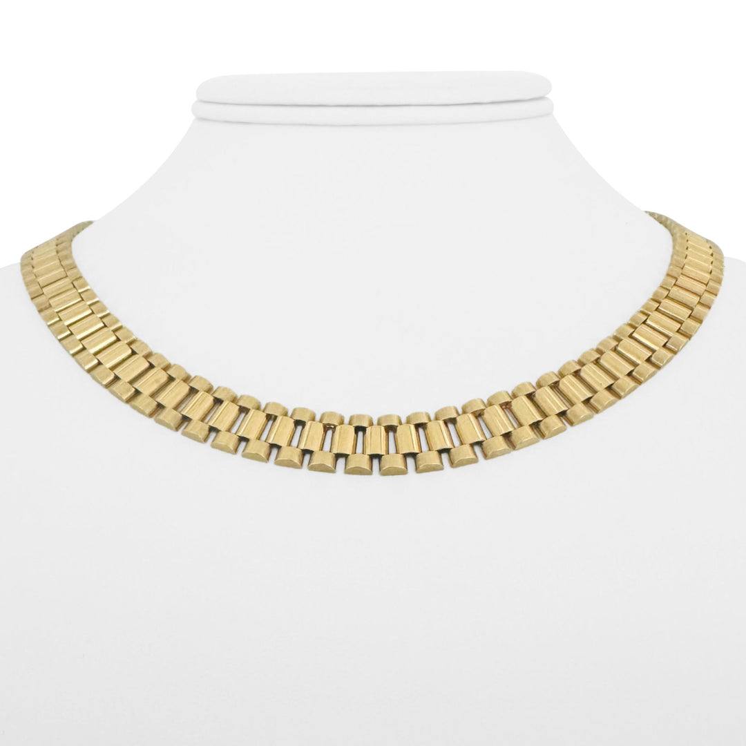 14k Yellow Gold 49.5g Heavy 10mm Presidential Link Necklace Italy 16.5"