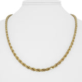 14k Yellow Gold 26.6g Solid Diamond Cut 3.5mm Rope Chain Necklace 20"