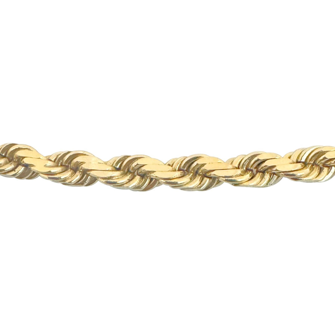 14k Yellow Gold 26.6g Solid Diamond Cut 3.5mm Rope Chain Necklace 20"