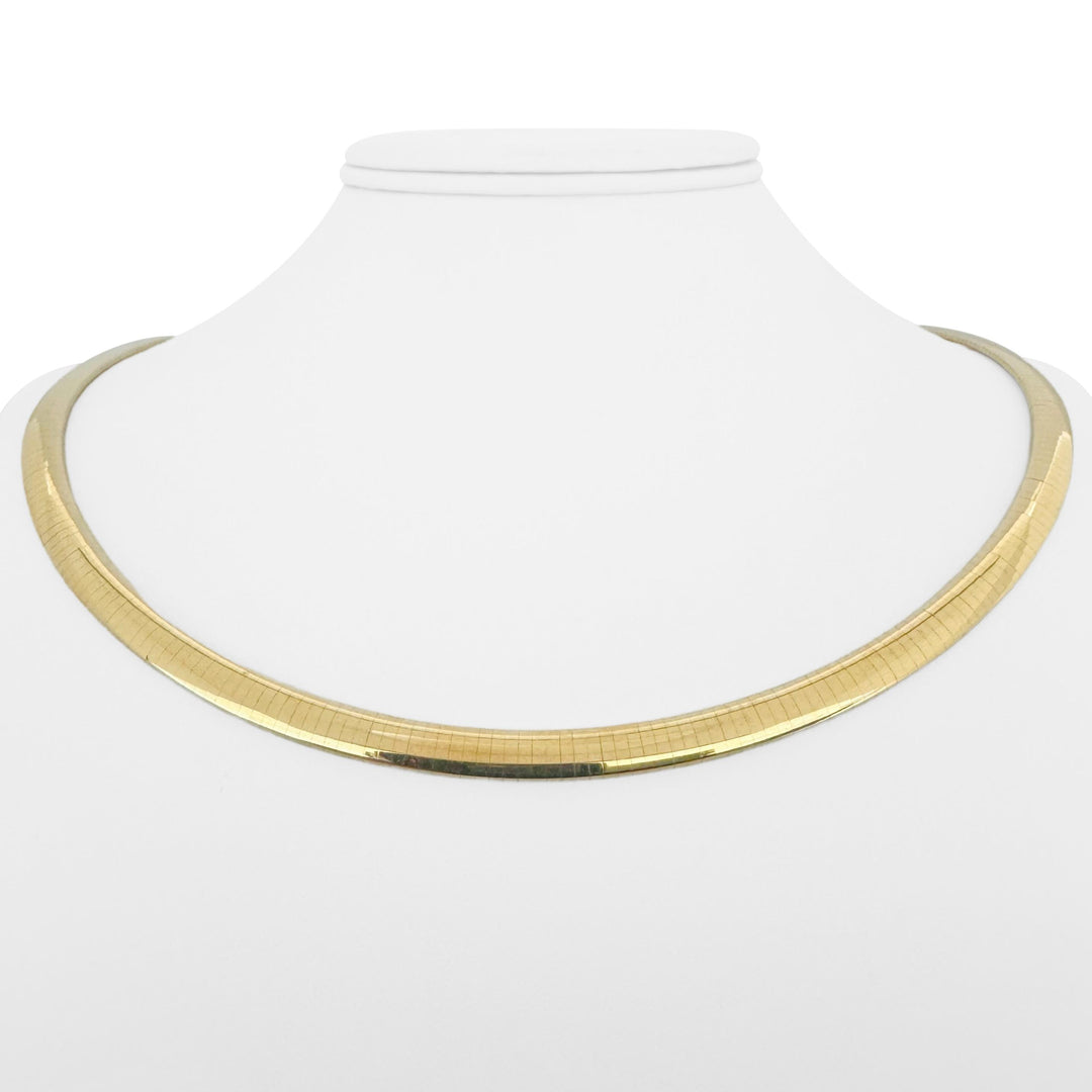14k Yellow Gold 44.6g Solid Heavy 6mm Omega Link Necklace Italy 20"