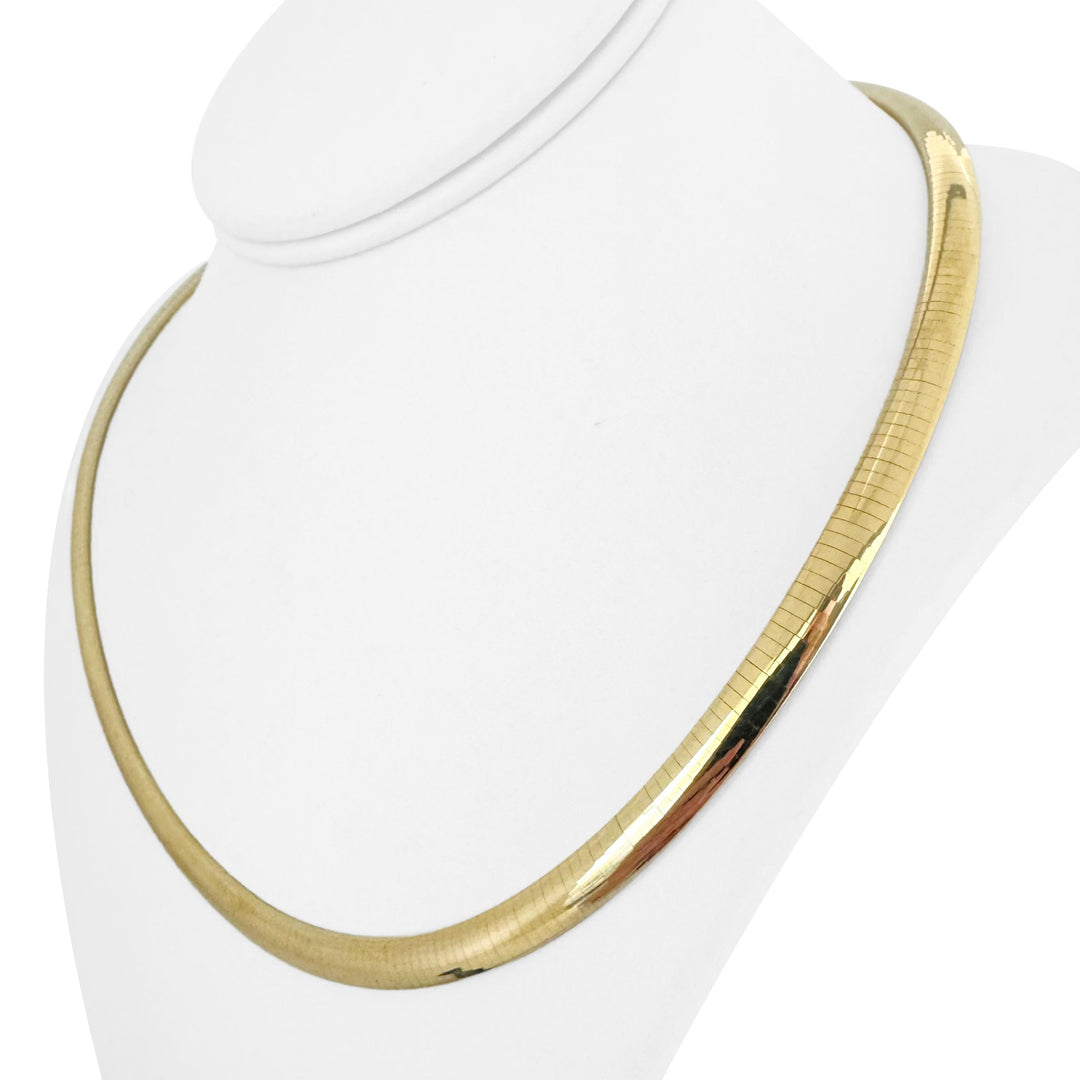 14k Yellow Gold 44.6g Solid Heavy 6mm Omega Link Necklace Italy 20"