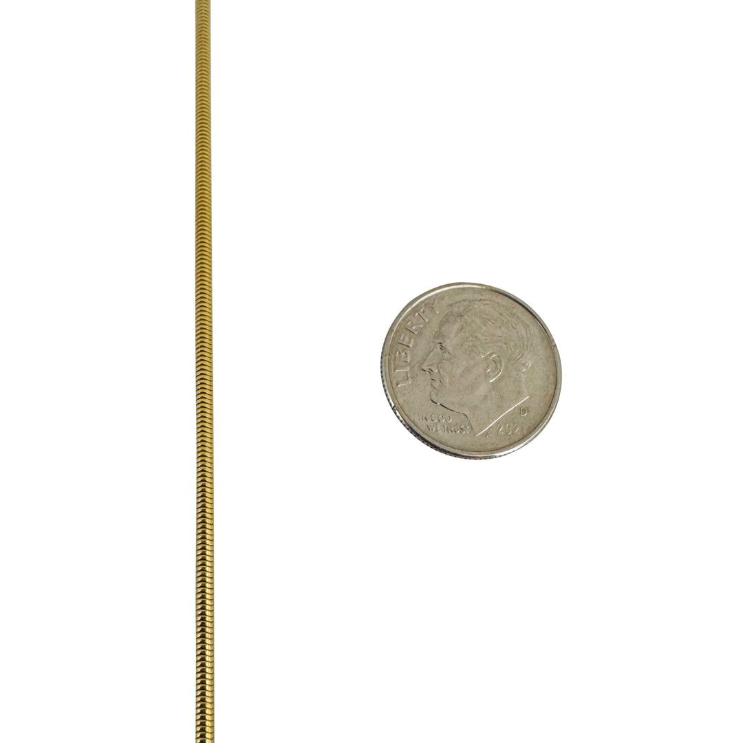 14k Yellow Gold 14.2g Solid Vintage 1.8mm Long Snake Link Necklace Italy 30"