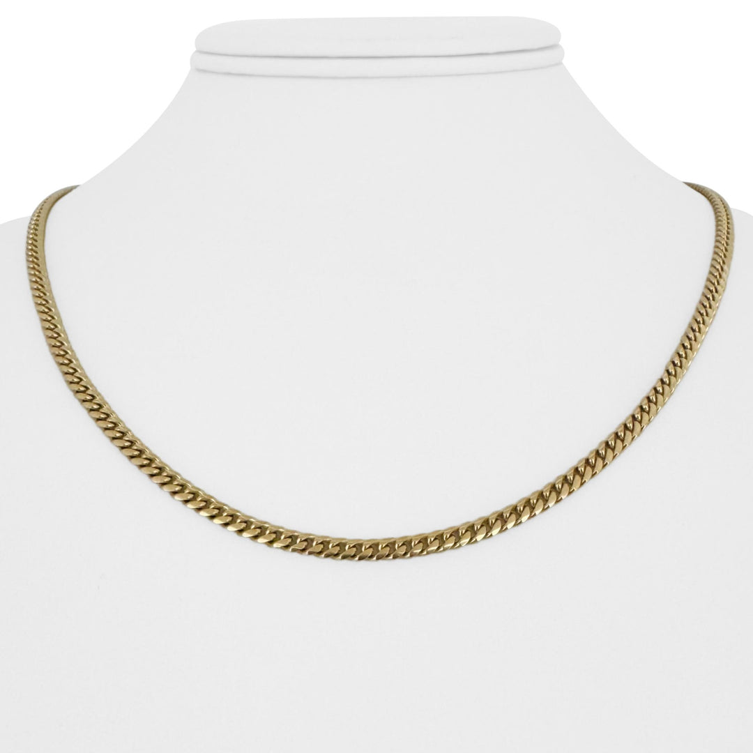 14k Yellow Gold 16.2g Solid Thin 3.5mm Cuban Link Chain Necklace 18.5"