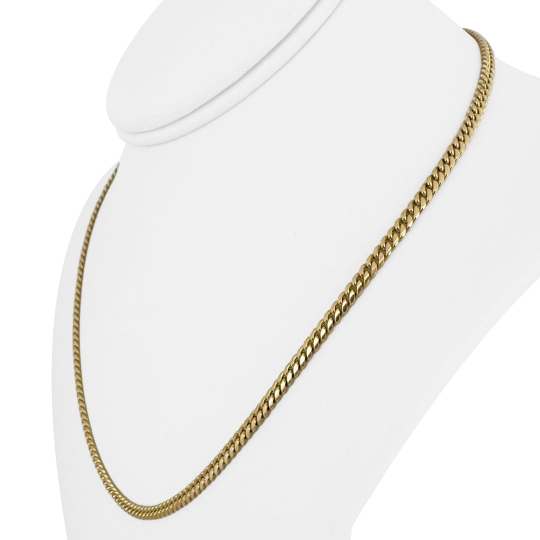 14k Yellow Gold 16.2g Solid Thin 3.5mm Cuban Link Chain Necklace 18.5"