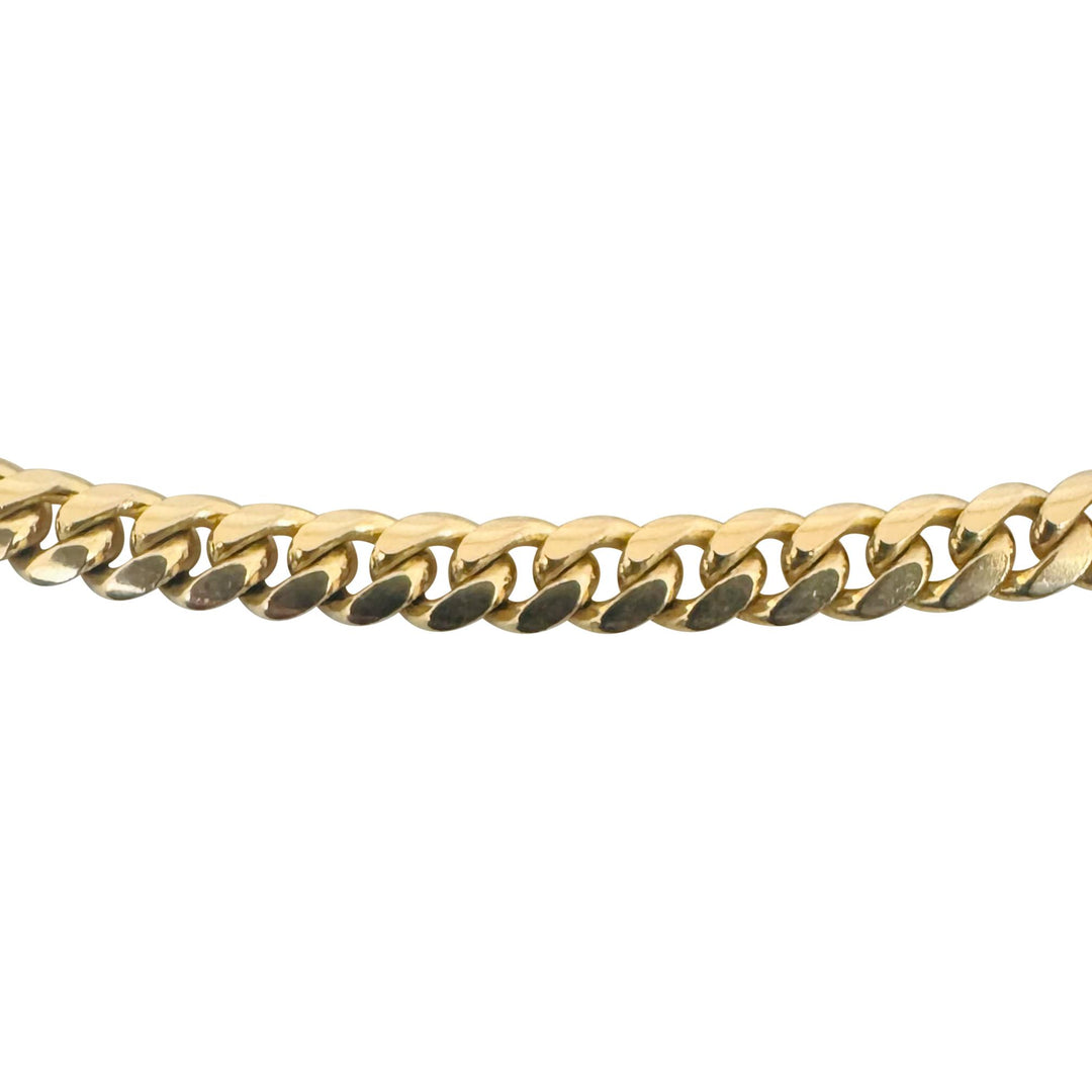 14k Yellow Gold 16.2g Solid Thin 3.5mm Cuban Link Chain Necklace 18.5"
