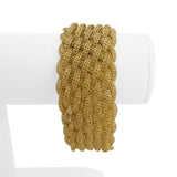 14k Yellow Gold 36.4g Ladies Vintage 30mm Mesh Braided Bracelet Italy 7.5"