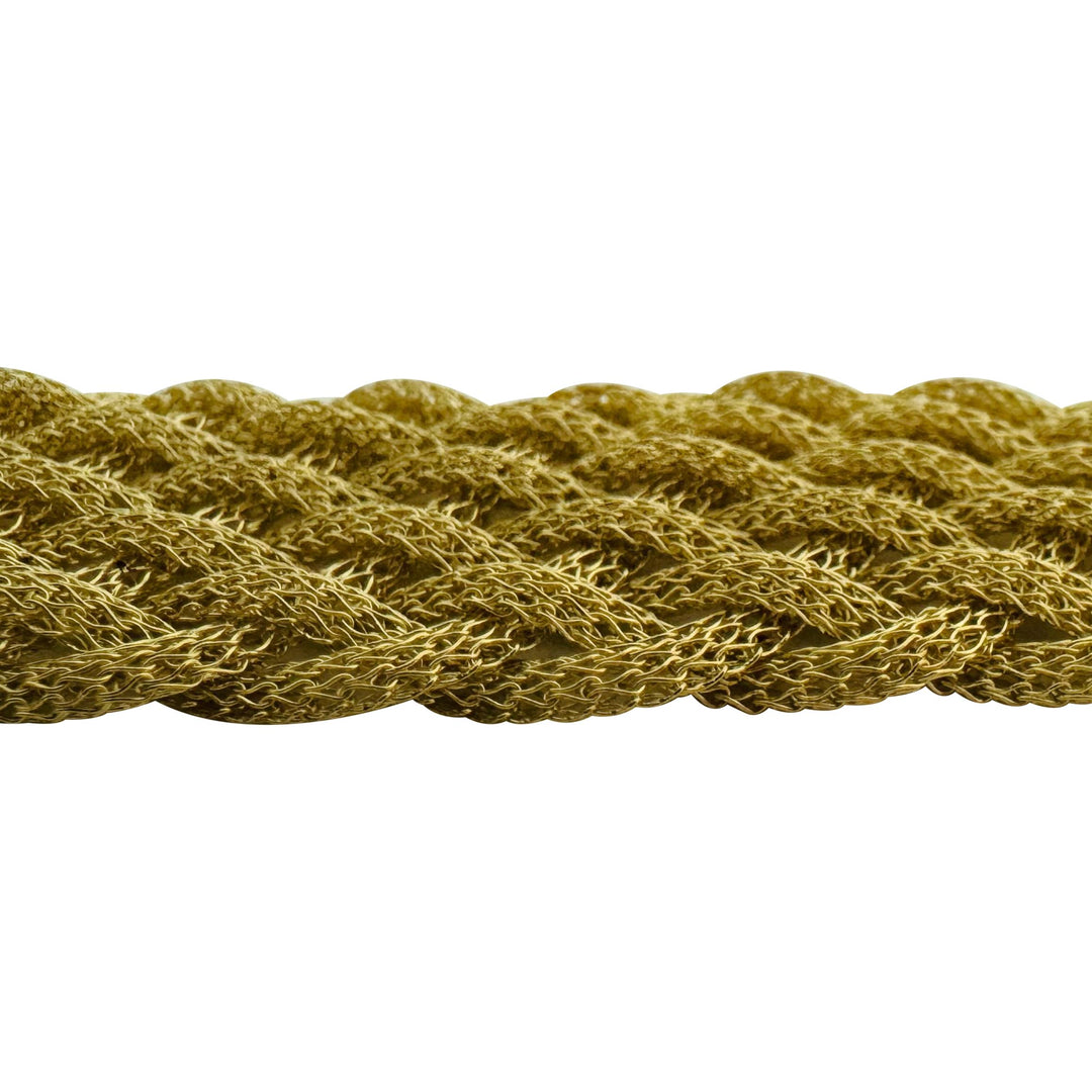 14k Yellow Gold 36.4g Ladies Vintage 30mm Mesh Braided Bracelet Italy 7.5"