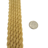 14k Yellow Gold 36.4g Ladies Vintage 30mm Mesh Braided Bracelet Italy 7.5"