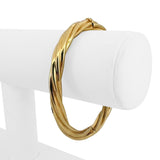 14k Yellow Gold 19.6g Solid Vintage Twisted Spiral Bangle Bracelet Italy 6.5"