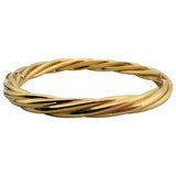14k Yellow Gold 19.6g Solid Vintage Twisted Spiral Bangle Bracelet Italy 6.5"