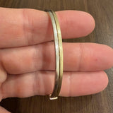 14k Yellow and White Gold 6.8g Two Tone Hinged Bangle 7.25"
