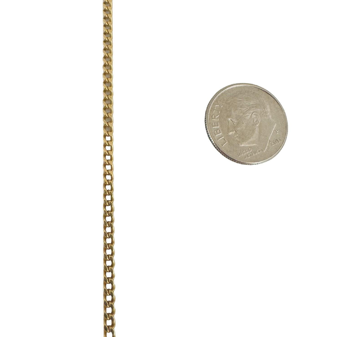 18k Yellow Gold 13g Solid Thin UnoAErre 2.5mm Curb Link Chain Necklace Italy 26"
