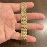 14k Yellow Gold 24g Polished Sleek 15mm Scale Link Bracelet Italy 7.5"