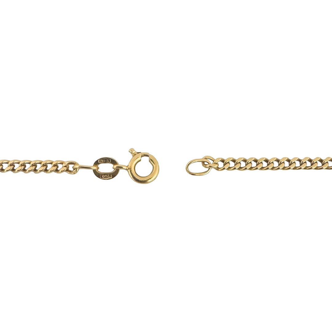 18k Yellow Gold 13g Solid Thin UnoAErre 2.5mm Curb Link Chain Necklace Italy 26"