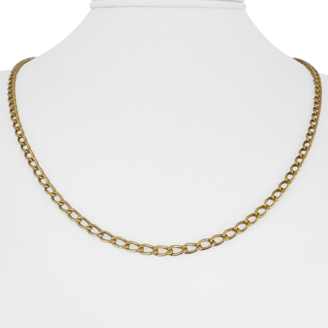 18k Yellow Gold 11.7g Solid Vintage 3mm Curb Link Chain Necklace Italy 20"