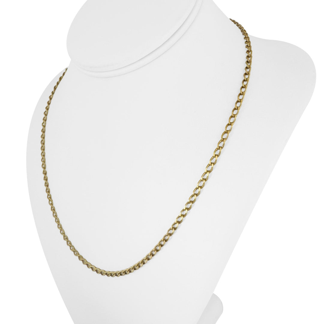 18k Yellow Gold 11.7g Solid Vintage 3mm Curb Link Chain Necklace Italy 20"