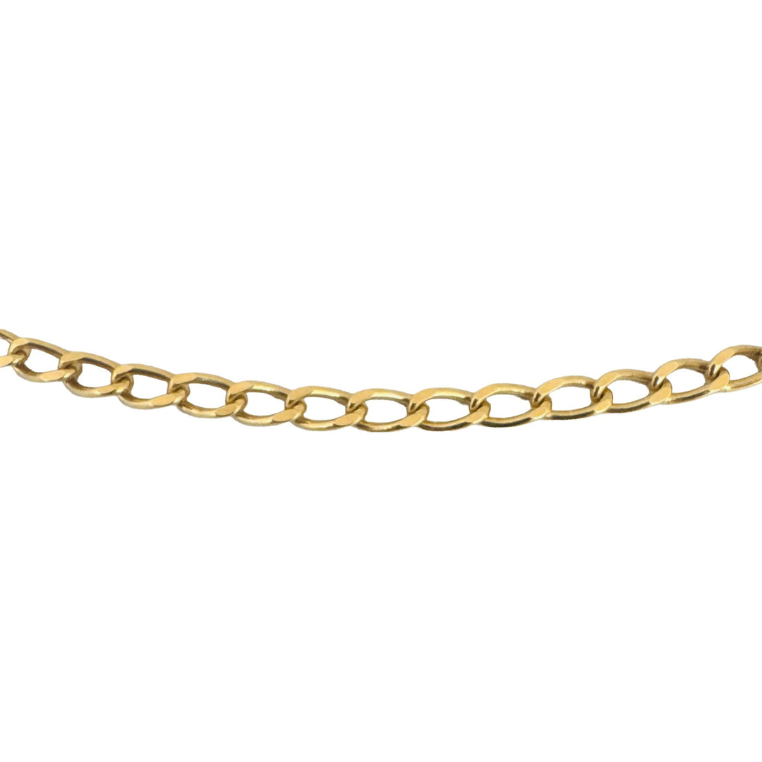 18k Yellow Gold 11.7g Solid Vintage 3mm Curb Link Chain Necklace Italy 20"