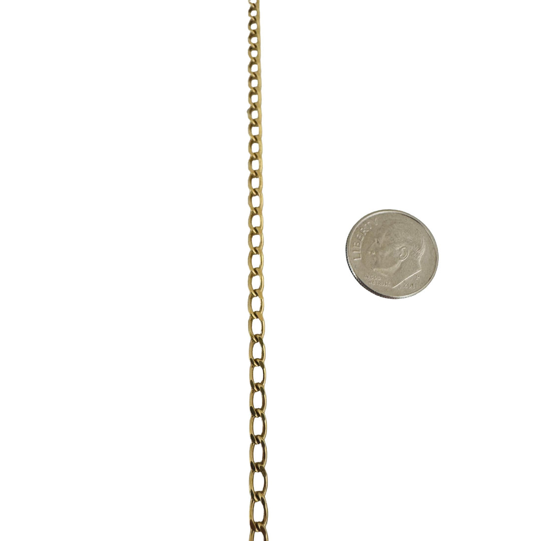 18k Yellow Gold 11.7g Solid Vintage 3mm Curb Link Chain Necklace Italy 20"