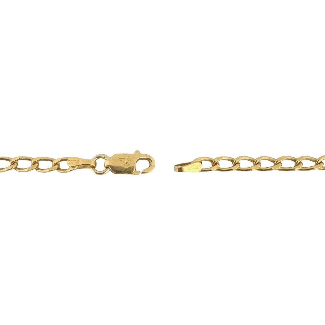 18k Yellow Gold 11.7g Solid Vintage 3mm Curb Link Chain Necklace Italy 20"