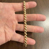 14k Yellow Gold 10.7g Ladies Polished 7mm San Marco Link Bracelet Italy 7"