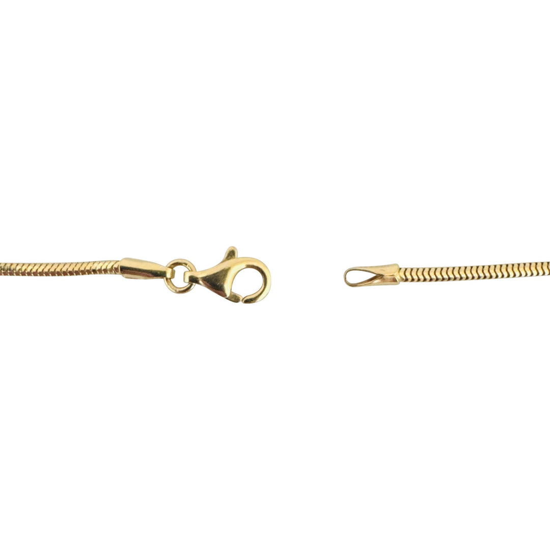 18k Yellow Gold 4.8g Milor Squared 1.5mm Snake Link Necklace Italy 18"