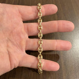 14k Yellow Gold 21.4g Solid Ladies 7.5mm Puffy Mariner Link Bracelet 6.5"