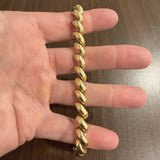 14k Yellow Gold 24g Ladies Polished 10mm San Marco Link Bracelet Italy 8"