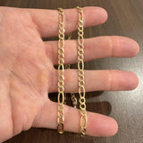 14k Yellow Gold 14.4g Solid 5mm Figaro Link Chain Necklace Italy 21"