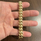 14k Yellow Gold 22.3g Ladies Heavy Thick 11mm Fancy Link Bracelet 7"