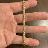 14k Yellow Gold 8.8g Solid Diamond Cut 4.5mm Square Link Bracelet 8.25"