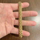 14k Yellow Gold 27.3g Vintage UnoAErre Textured  Fancy Link Bracelet Italy 8"