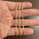 14k Yellow Gold 12.2g Solid 1.8mm Box Link Chain Necklace 24"