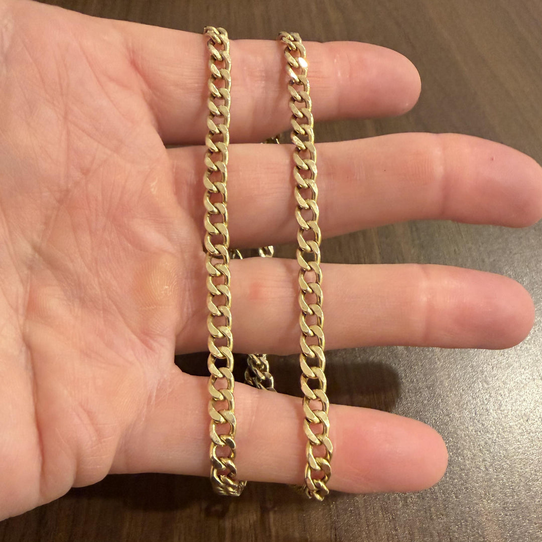 10k Yellow Gold 12.2g Hollow Light 5mm Curb Link Chain Necklace Italy 21.5"