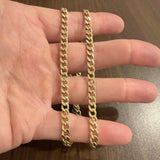 10k Yellow Gold 12.2g Hollow Light 5mm Curb Link Chain Necklace Italy 21.5"