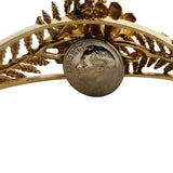 14k Yellow Gold 32.5g Heavy Ruby and Sapphire Floral Bangle Bracelet 6.75"
