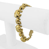 14k Yellow Gold 14g Ladies Polished Elephant Charm Link Bracelet 7.25"