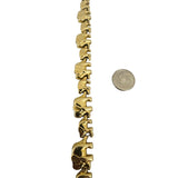 14k Yellow Gold 14g Ladies Polished Elephant Charm Link Bracelet 7.25"