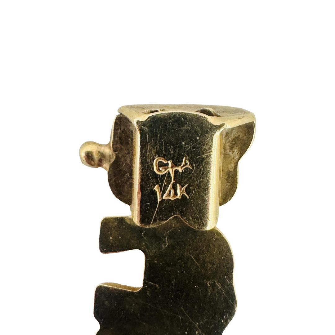 14k Yellow Gold 14g Ladies Polished Elephant Charm Link Bracelet 7.25"