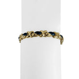 14k Yellow Gold 10.8g Ladies Blue Enamel Fancy Link Bracelet Italy 7.25"