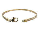 14k Yellow White and Rose Gold 7.5g Textured Three Strand Bracelet Italy 7"