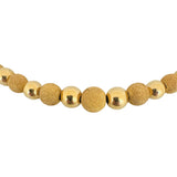 14k Yellow Gold 8.6g Polished & Textured Graduated Ball Bead Necklace Italy 17"