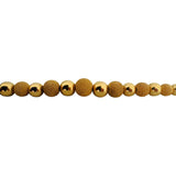 14k Yellow Gold 8.6g Polished & Textured Graduated Ball Bead Necklace Italy 17"