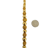 14k Yellow Gold 8.6g Polished & Textured Graduated Ball Bead Necklace Italy 17"