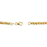 14k Yellow Gold 8.6g Polished & Textured Graduated Ball Bead Necklace Italy 17"