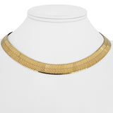 14k Yellow Gold 37.4g Solid Heavy Thick 10mm Herringbone Link Necklace Italy 16"