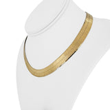 14k Yellow Gold 37.4g Solid Heavy Thick 10mm Herringbone Link Necklace Italy 16"