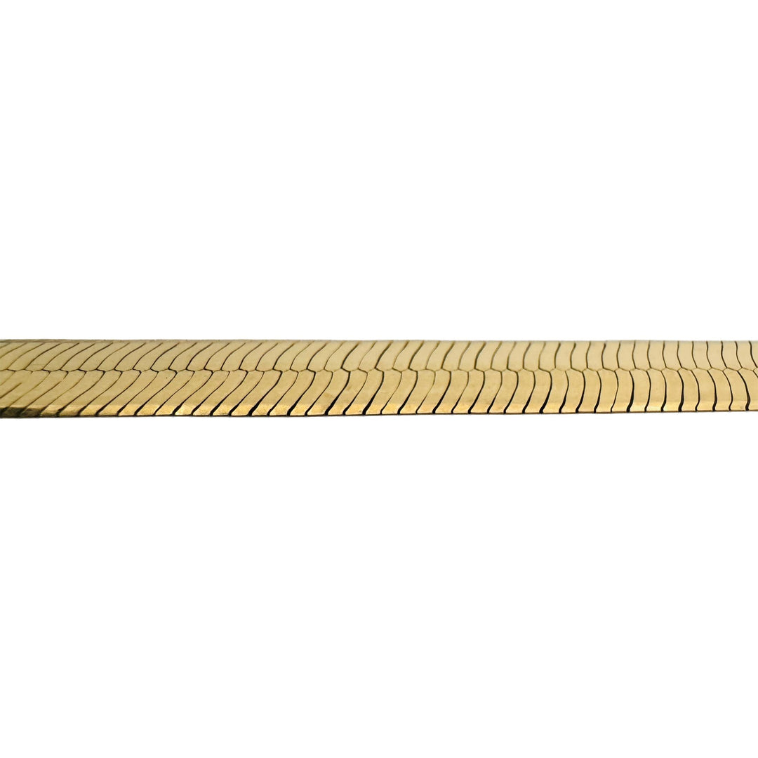 14k Yellow Gold 37.4g Solid Heavy Thick 10mm Herringbone Link Necklace Italy 16"
